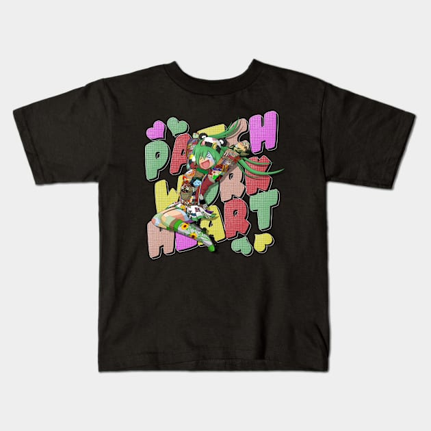 Patchwork Heart Kids T-Shirt by SetaMasters